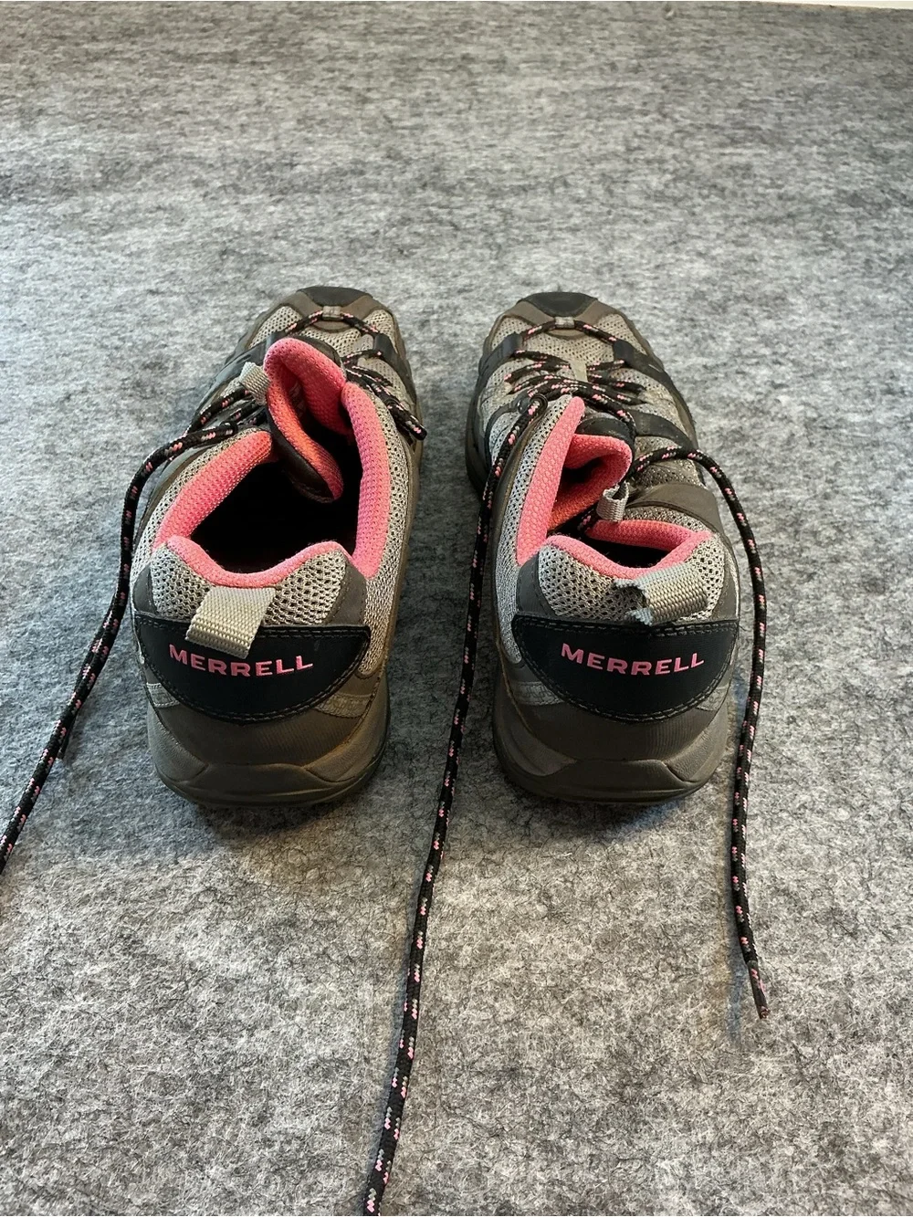 Merrell Women's Gray and Pink Trail Running Shoes Size 10